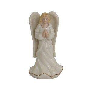 Lenox Messenger of Peace Small Praying Angel Figurine Gold Trim Retired 3 5/8"